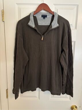 Banana Republic Men's Olive Green Quarter-Zip Pullover